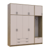 Kleiderschrank Doros Rondi mit Kleiderstange und hohem Oberschrank Artisan Eiche/Kaschmir 4 Türen 220x52x260 (42005300)