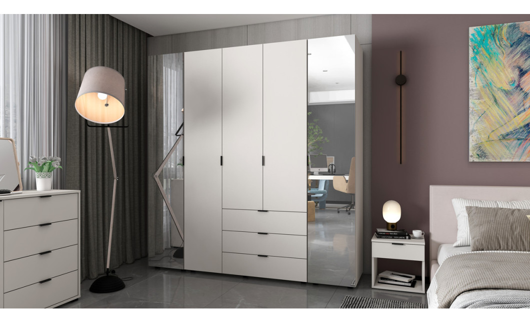 Kleiderschrank Set Doros Gelar Kaschmir mit 2 Spiegeln 78x49,5x203,4 (42005103)
