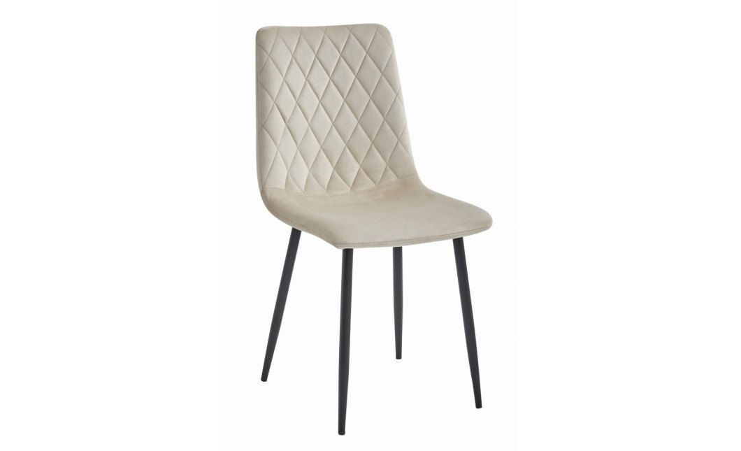 Stuhl TURIN Samt Beige/Schwarze Beine (10038701)