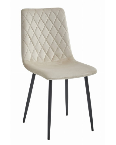 Stuhl TURIN Samt Beige/Schwarze Beine (10038701)