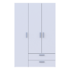 Kleiderschrank Doros Ektor Weiß 3 Türen 116x49,5x180 (80737076)