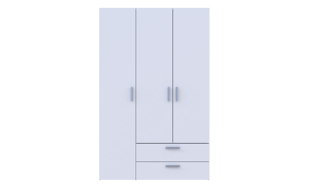 Kleiderschrank Doros Ektor Weiß 3 Türen 116x49,5x180 (80737076)