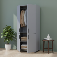 Kleiderschrank Doros Thorn Grau 2 Türen Kleiderstange 90x51,6x200 (44900439)