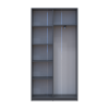 Kleiderschrank Doros Student mit Drehtüren Graphitgrau / Weiß 90x38x180 (44900273)