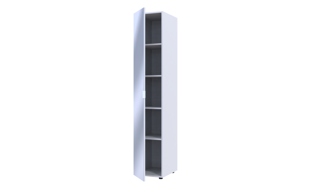 Kleiderschrank Doros Gelar Weiß mit Spiegel 39x49,5x203,4 (44900242)