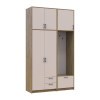 Kleiderschrank Doros Rondi mit Kleiderstange und hohem Oberschrank Artisan Eiche/Kaschmir 2 Türen 142x52x260 (42005276)