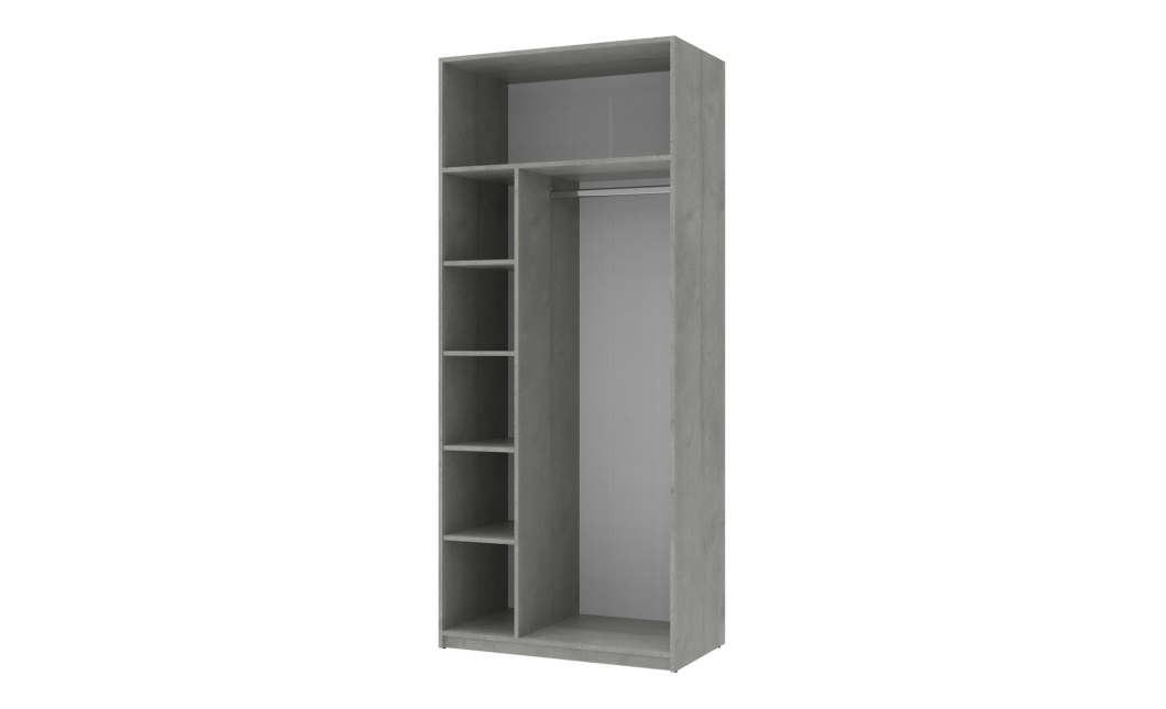 Kleiderschrank Doros Ken Beton/Weiß 2 Türen 90x52x210 (80737020)