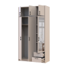 Kleiderschrank Doros Rondi mit Drehtüren mit Oberschrank und Spiegel Kaschmir 3 Türen 121x52x236 (80738475)