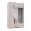 Kleiderschrank Doros Rondi mit Kleiderstange, Spiegel und Oberschrank Kaschmir 2 Türen 142x52x236 (42005403)