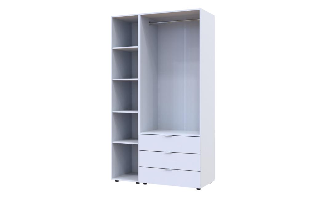 Kleiderschrank Doros Gelar Weiß 2 Türen mit Spiegel 116,5x49,5x203,4 (42002154)