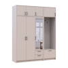 Kleiderschrank Doros Rondi mit Kleiderstange, Spiegel und Oberschrank Kaschmir 3 Türen 181x52x236 (42005404)