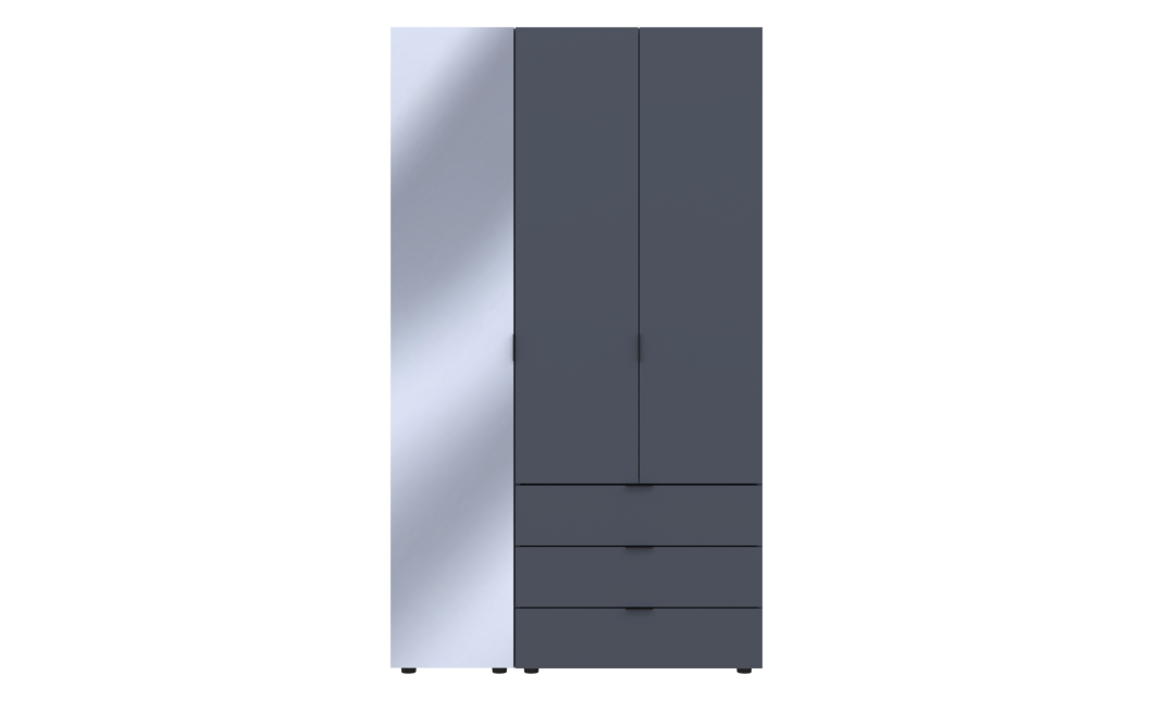Drehtürenschrank Doros Gelar Graphitgrau 2 Türen mit Spiegel 116,5x49,5x203,4 (42002155)