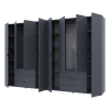 Kleiderschrank Doros Gelar Set mit Drehtüren Graphitgrau 4+4 Türen 310x49,5x203,4 (42002130)