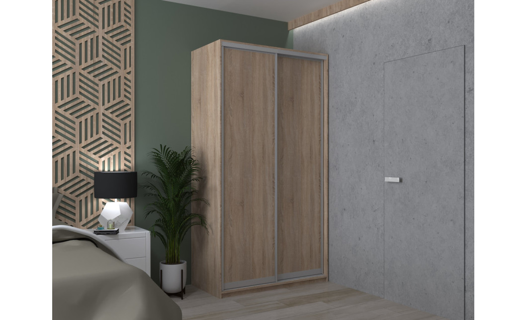 Kleiderschrank Doros City Light Schiebetüren Sonoma Eiche 2 Türen 120x45x225 (42002011)