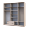 Drehtürenschrank Doros Rondi mit Kleiderstange und Oberschrank Kaschmir 4 Türen 220x52x236 (42005396)