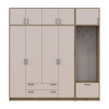 Drehtürenschrank Doros Rondi mit Kleiderstange und Oberschrank Artisan Eiche/Kaschmir 4 Türen 220x52x236 (42005296)