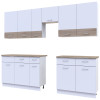 Küche Doros Leia 340x60x250 Weiß / Sonoma Eiche (81000007)