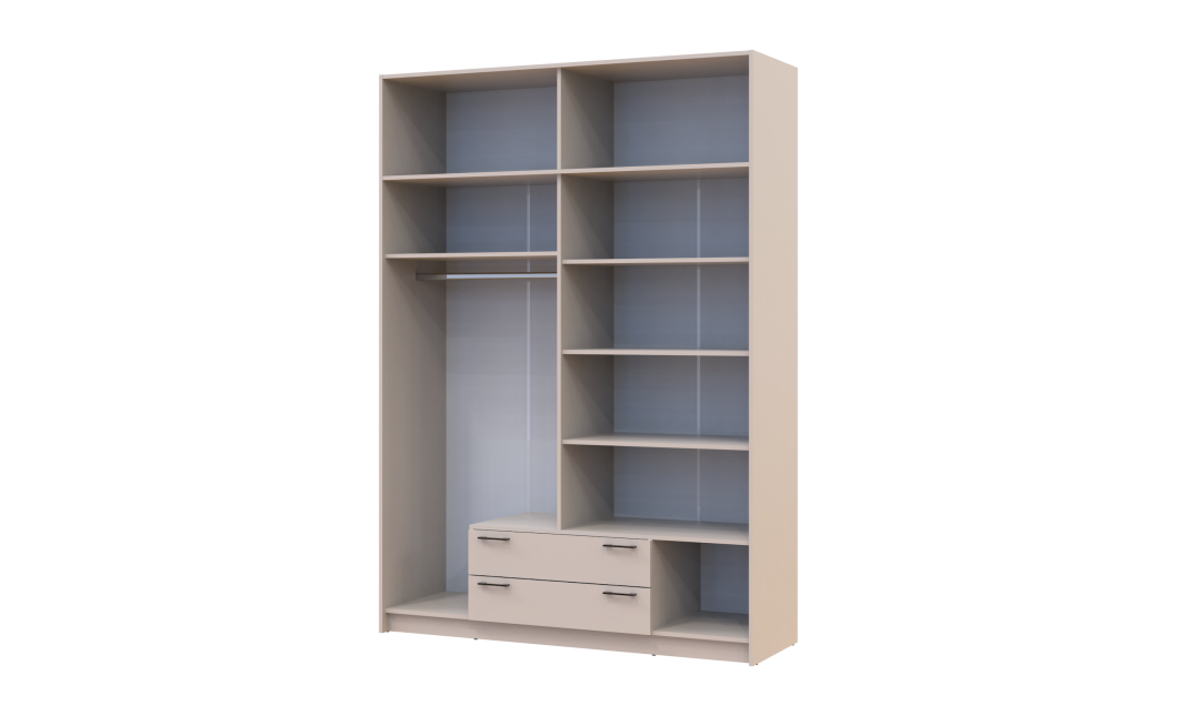 Kleiderschrank Doros Rondi mit Drehtüren mit Oberschrank Kaschmir 4 Türen 160x52x236 (80738479)