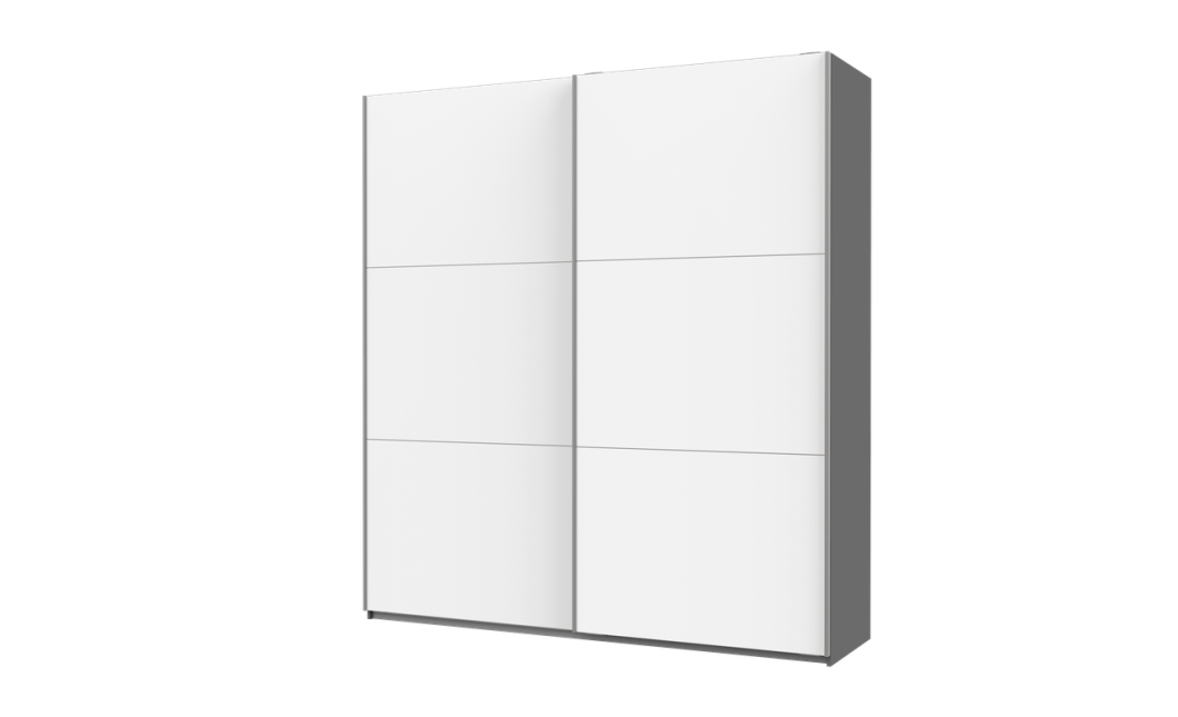 Kleiderschrank Doros G-Caiser Schiebetüren Graphitgrau Weiß 2 Türen 220x60x240 (42001012)