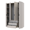 Kleiderschrank Doros Gelar mit Drehtüren Kaschmir 4 Türen 155x49,5x203,4 (80737634)
