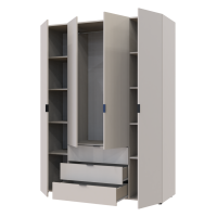 Kleiderschrank Doros Gelar mit Drehtüren Kaschmir 4 Türen 155x49,5x203,4 (80737634)