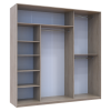 Kleiderschrank Doros City Light Schiebetüren Sonoma Eiche 3 Türen 225x60x225 (42002137)