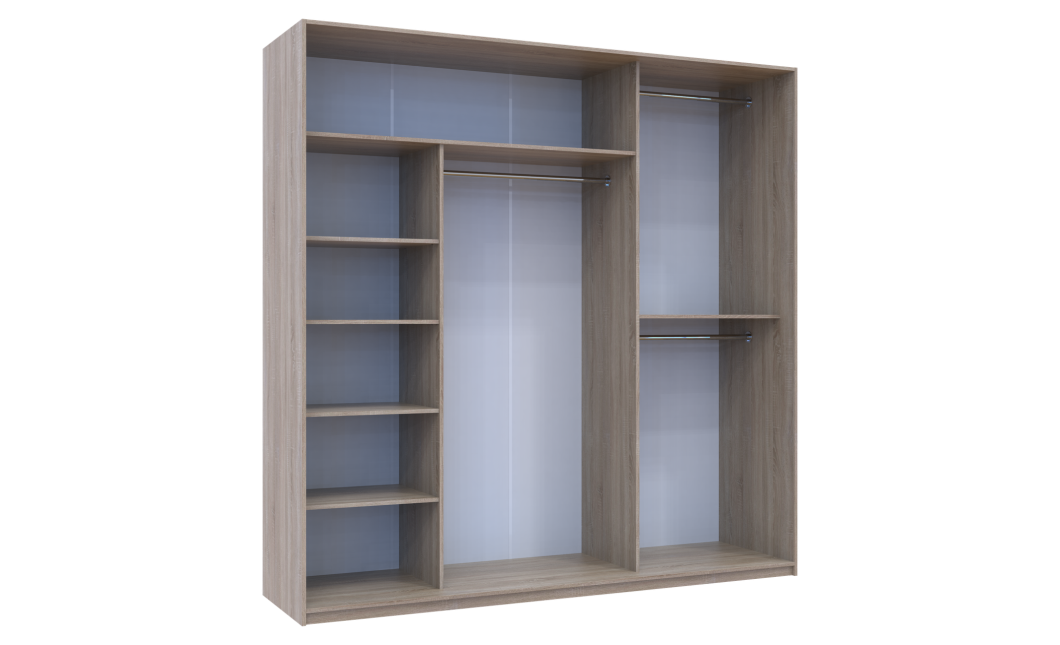 Kleiderschrank Doros City Light Schiebetüren Sonoma Eiche 3 Türen 225x60x225 (42002137)