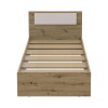 Bett Doros Rondi Einzelbett Eiche Artisan/Kaschmir 90x200 (44900529)