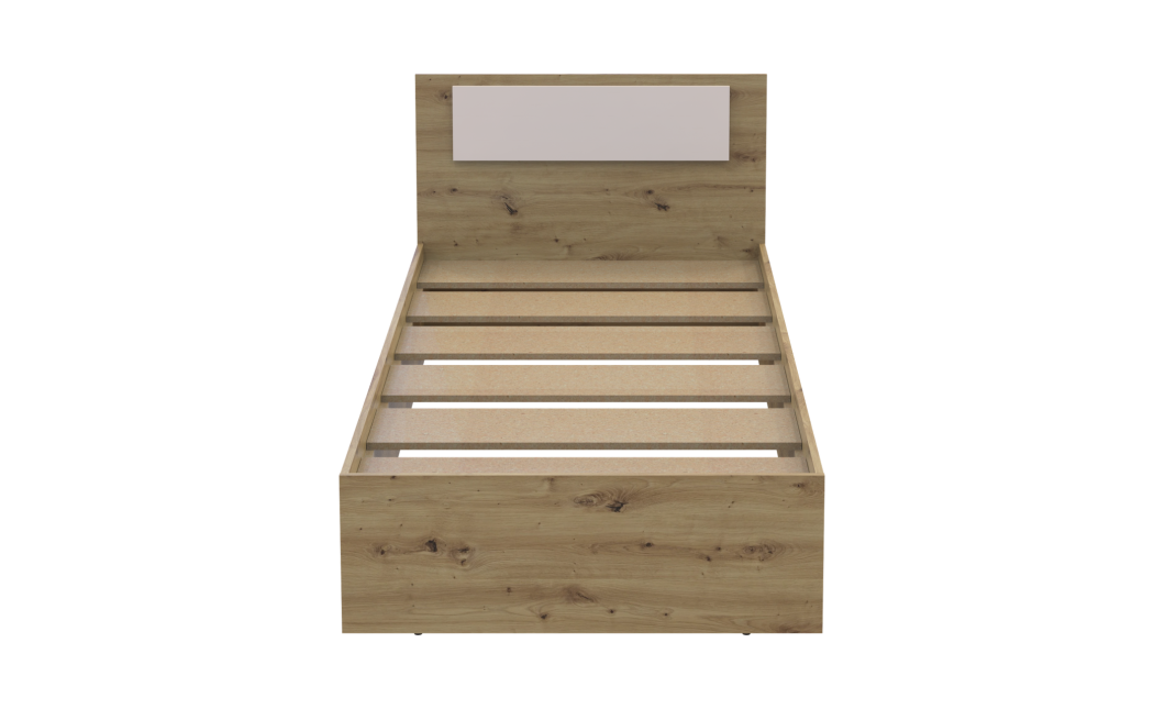 Bett Doros Rondi Einzelbett Eiche Artisan/Kaschmir 90x200 (44900529)