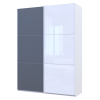 Kleiderschrank Doros G-Caiser Schiebetüren Weiß Graphitgrau mit Spiegel 180x60x240 (42005094)