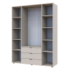 Kleiderschrank Doros Gelar mit Drehtüren Kaschmir 4 Türen 155x49,5x203,4 (80737634)