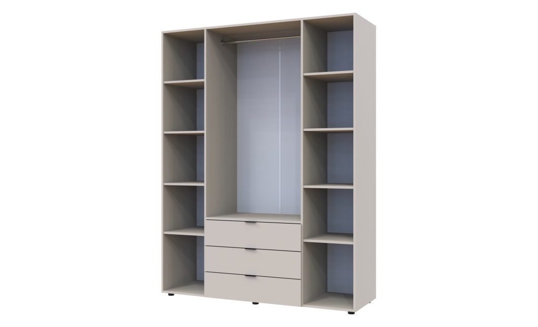 Kleiderschrank Doros Gelar mit Drehtüren Kaschmir 4 Türen 155x49,5x203,4 (80737634)
