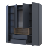 Kleiderschrank Doros Dale Anthrazit/Ewok Eiche 4 Türen 206x52x220 (44900527)