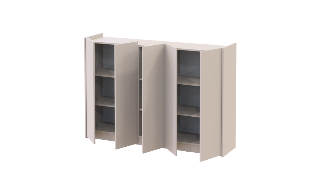Schuhschrank Doros Kassel mit Spiegel Kaschmir 5 Türen 159×40×110 (42005508)