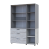 Kleiderschrank Doros Thorn Natti Kiefer/Grau 3 Türen 3 Schubladen Böden 135x51,6x200 (44900514)