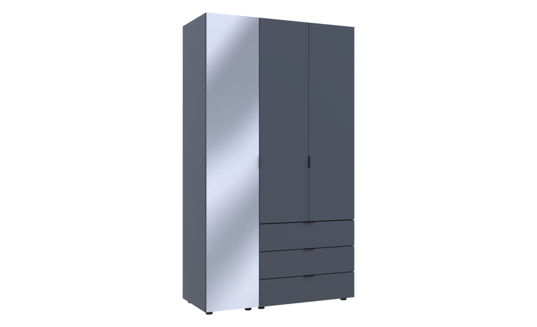 Drehtürenschrank Doros Gelar Graphitgrau 2 Türen mit Spiegel 116,5x49,5x203,4 (42002155)