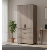Kleiderschrank Doros Thorn Cremona Cannolo 2 Türen 3 Schubladen Kleiderstange 90x51,6x200 (44900429)