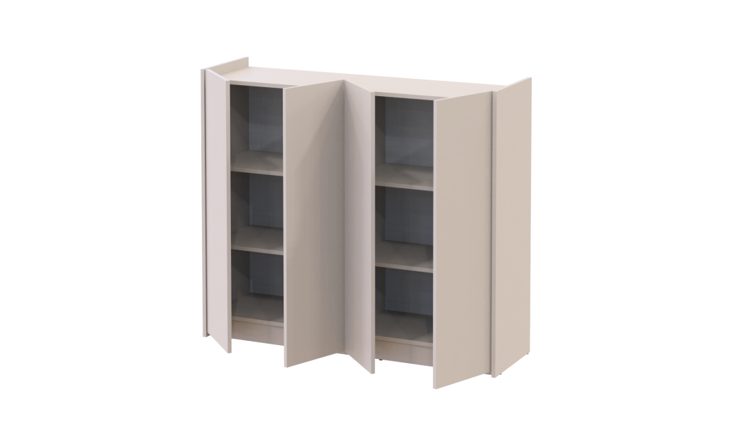 Schuhschrank Doros Kassel mit Spiegel Kaschmir 4 Türen 128×40×110 (42005507)
