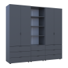 Kleiderschrank Doros Gelar Graphitgrau 2+2 Türen Säulenschrank 215x49,5x203,4 (42005171)