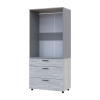 Kleiderschrank Doros Thorn Natti Kiefer/Grau 2 Türen 3 Schubladen Kleiderstange 90x51,6x200 (44900465)