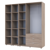 Kleiderschrank Doros Gelar Sonoma Eiche 3 Türen mit 2 offenen Regalböden 192,6x49,5x203,4 (42005049)