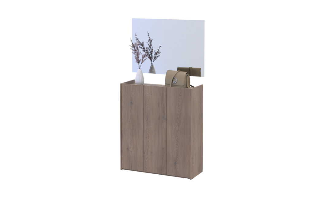 Schuhschrank Doros Kassel mit Spiegel Cremona Cannolo 3 Türen 97×40×110 (42005503)