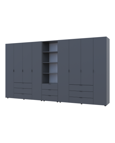 Kleiderschrank Doros Gelar Graphitgrau 4+4 Türen Säulenschrank 370x49,5x203,4 (42005173)