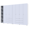 Kleiderschrank Doros Gelar Weiß 3+4 Türen mit offenem Regal 309,4x49,5x203,4 (42005037)