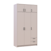 Kleiderschrank Doros Rondi mit Drehtüren mit Oberschrank Kaschmir 3 Türen 121x52x236 (80738474)
