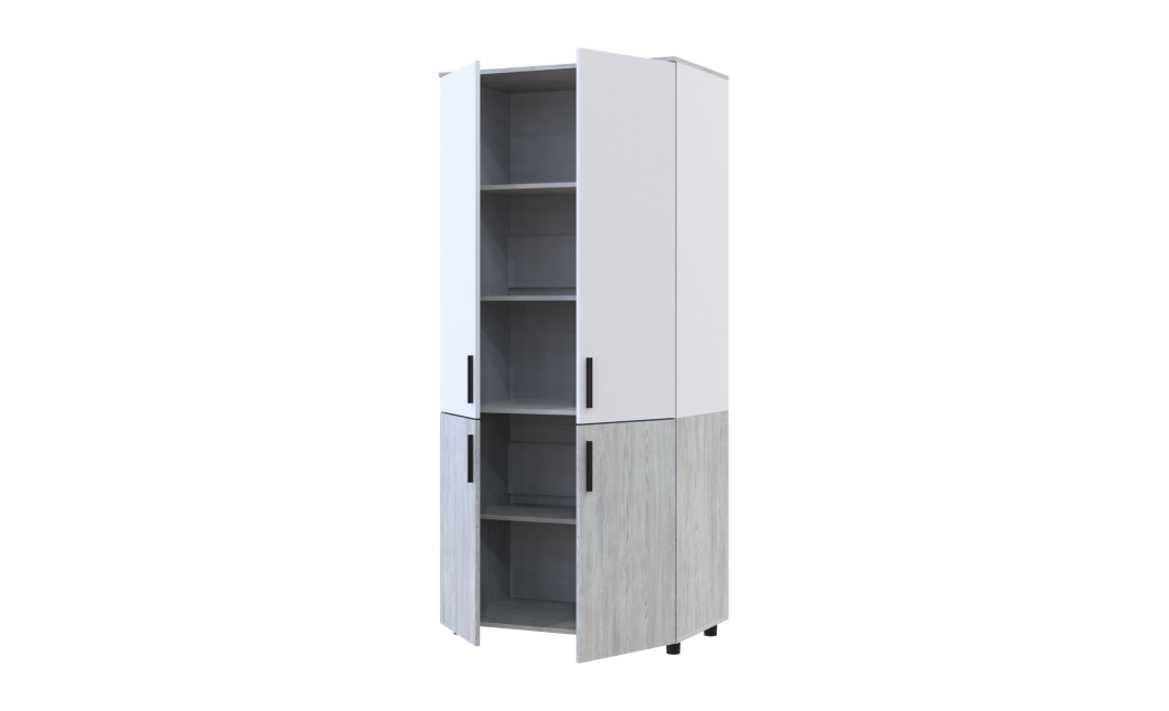Kleiderschrank Doros Thorn Natti Kiefer/Weiß 2 Türen Böden 90x51,6x200 (44900460)