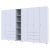 Kleiderschrank Doros Gelar Weiß 3+4 Türen mit offenem Regal 309,4x49,5x203,4 (42005037)