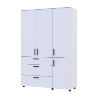 Kleiderschrank Doros Thorn Weiß 3 Türen 3 Schubladen Böden 135x51,6x200 (44900486)