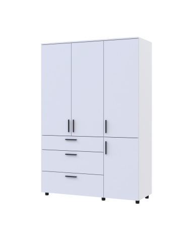 Kleiderschrank Doros Thorn Weiß 3 Türen 3 Schubladen Böden 135x51,6x200 (44900486)