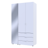 Kleiderschrank Doros Gelar Weiß 2 Türen mit Spiegel 116,5x49,5x203,4 (42002154)